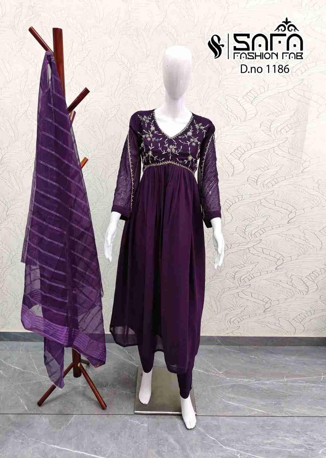 Safa 1186 Colours By Safa Fashion 1186-A To 1186-C Series Beautiful Pakistani Suits Colorful Stylish Fancy Casual Wear & Ethnic Wear Heavy Georgette Embroidered Dresses At Wholesale Price