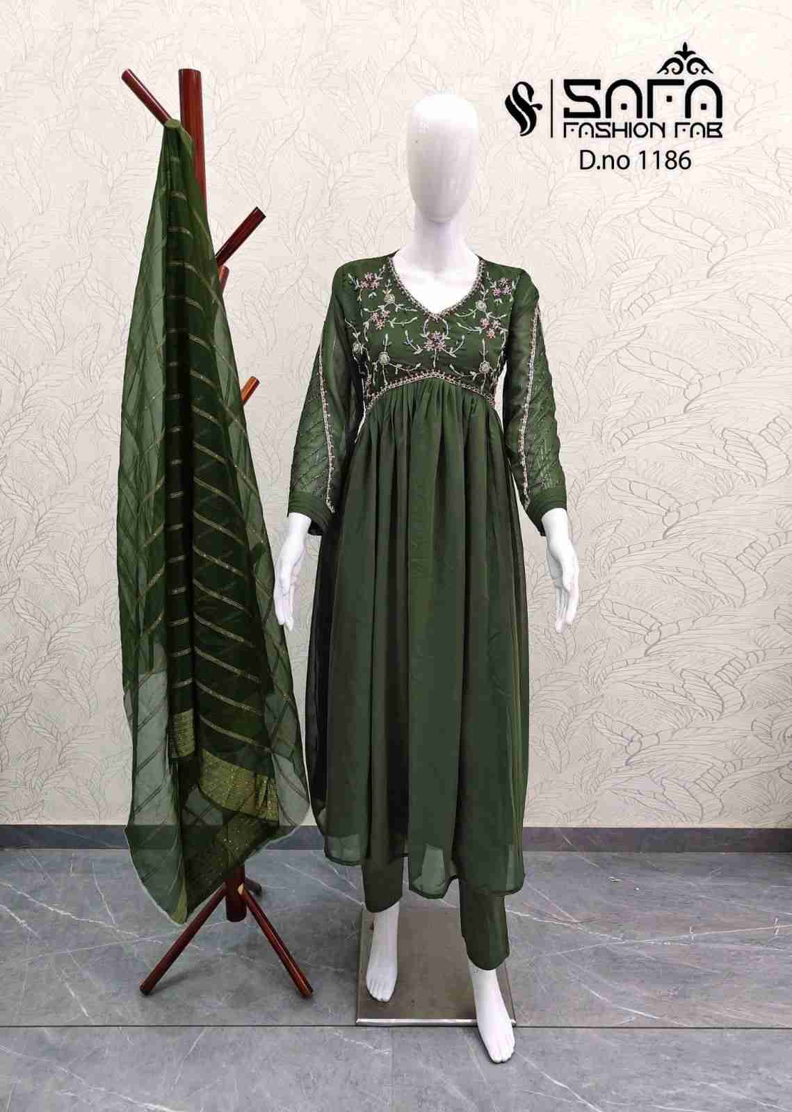 Safa 1186 Colours By Safa Fashion 1186-A To 1186-C Series Beautiful Pakistani Suits Colorful Stylish Fancy Casual Wear & Ethnic Wear Heavy Georgette Embroidered Dresses At Wholesale Price