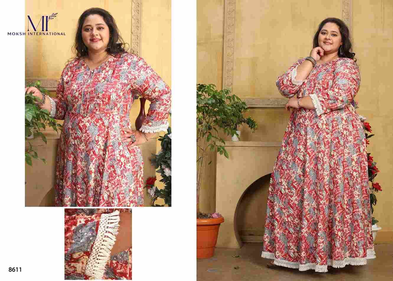 Jambo Vol-2 By Moksh International 8611 To 8613 Series Beautiful Stylish Fancy Colorful Casual Wear & Ethnic Wear Rayon Print Gowns At Wholesale Price