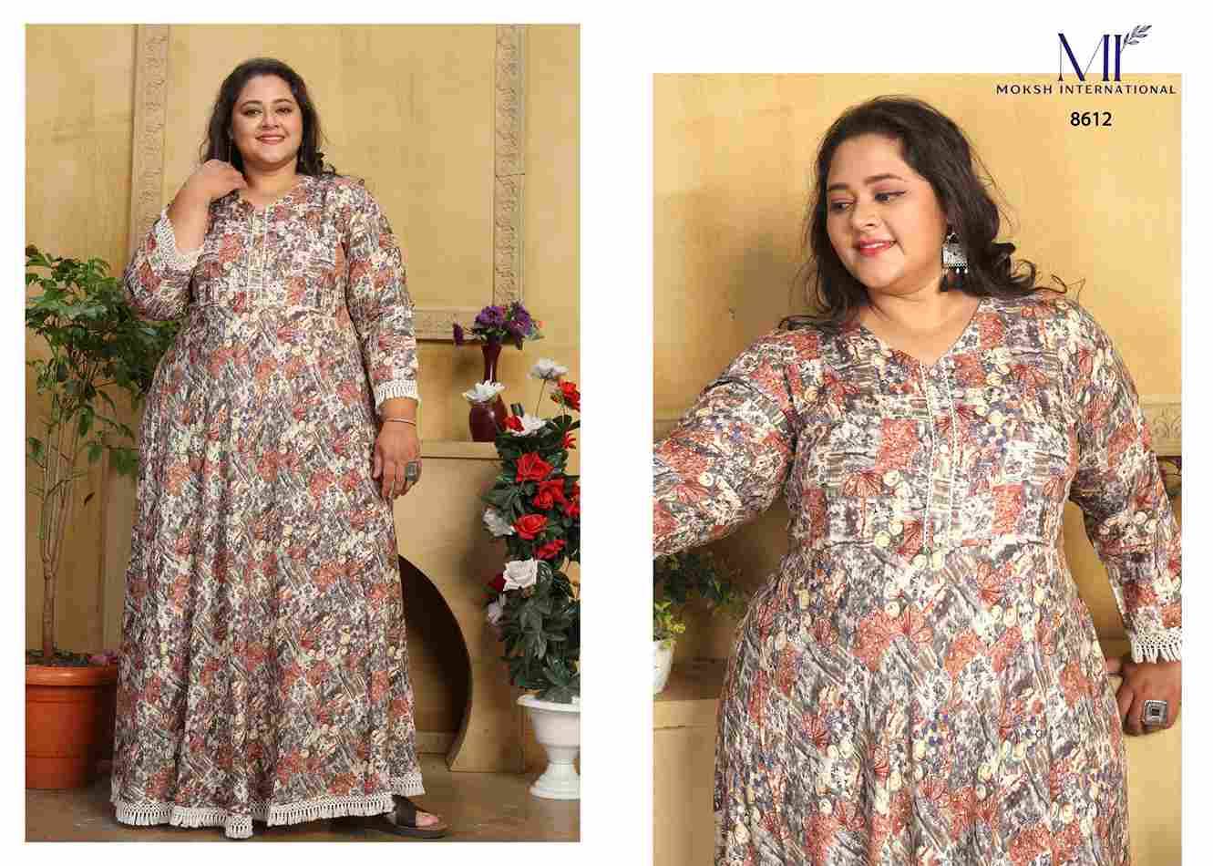 Jambo Vol-2 By Moksh International 8611 To 8613 Series Beautiful Stylish Fancy Colorful Casual Wear & Ethnic Wear Rayon Print Gowns At Wholesale Price