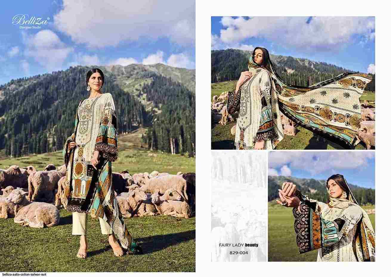 Aalia By Belliza 829-001 To 829-008 Series Festive Suits Collection Beautiful Stylish Fancy Colorful Party Wear & Occasional Wear Pure Cotton Print With Embroidered Dresses At Wholesale Price