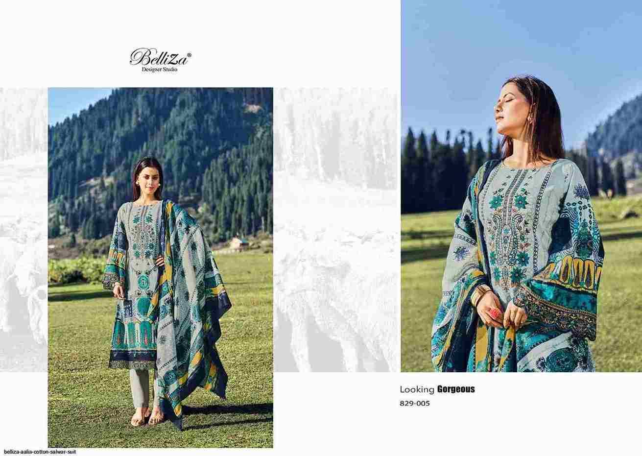 Aalia By Belliza 829-001 To 829-008 Series Festive Suits Collection Beautiful Stylish Fancy Colorful Party Wear & Occasional Wear Pure Cotton Print With Embroidered Dresses At Wholesale Price