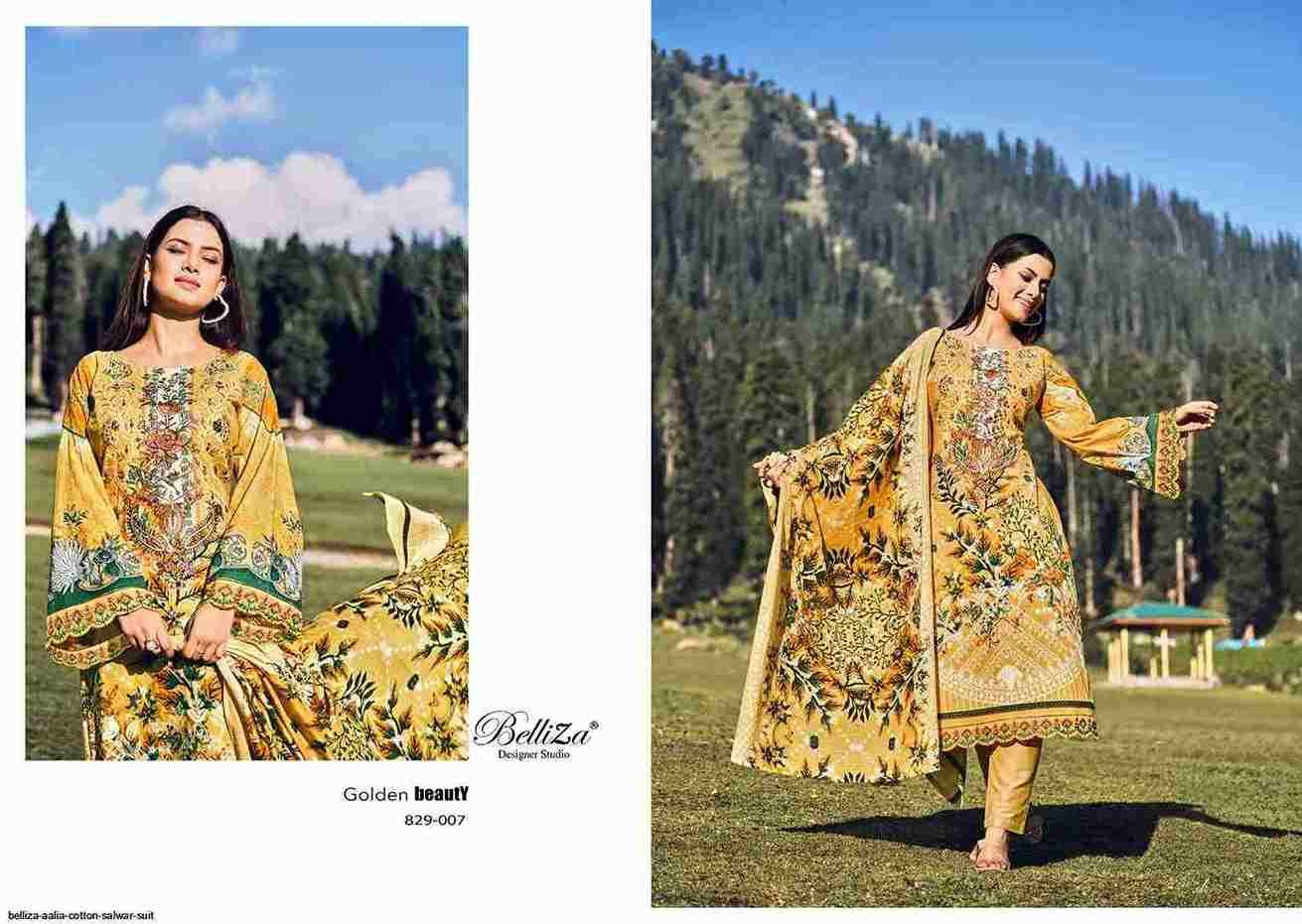 Aalia By Belliza 829-001 To 829-008 Series Festive Suits Collection Beautiful Stylish Fancy Colorful Party Wear & Occasional Wear Pure Cotton Print With Embroidered Dresses At Wholesale Price