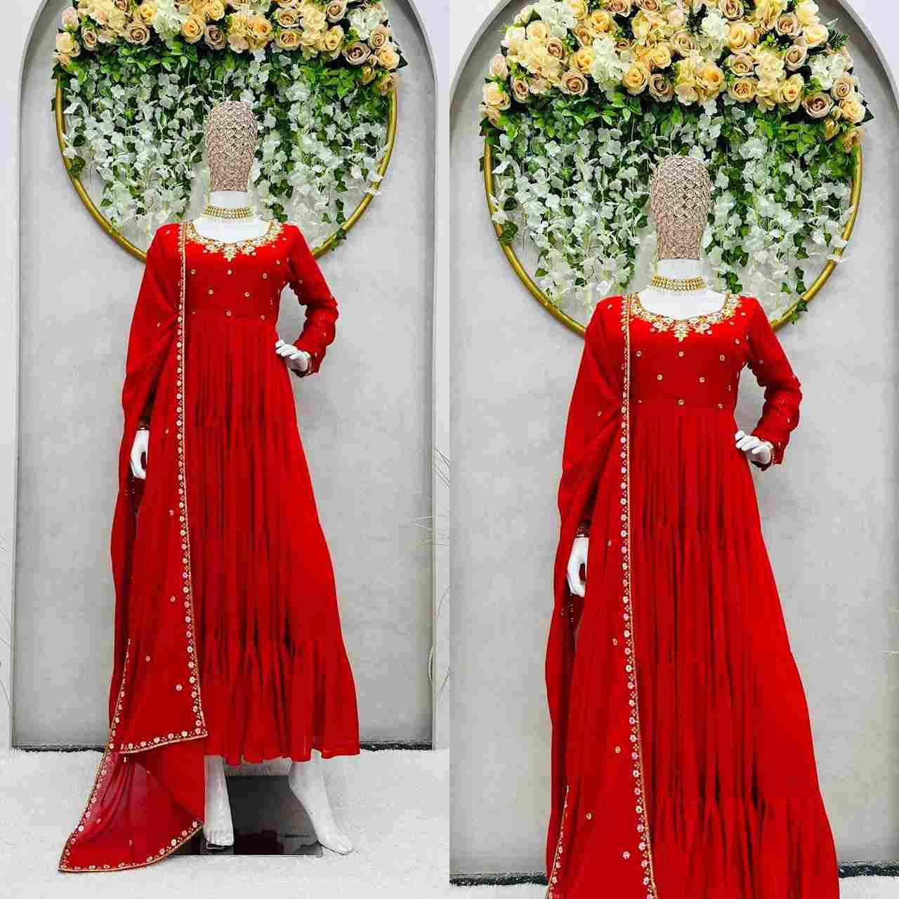 K-1368 By Fashid Wholesale 01 To 02 Series Beautiful Anarkali Suits Colorful Stylish Fancy Casual Wear & Ethnic Wear Faux Georgette Embroidery Dresses At Wholesale Price