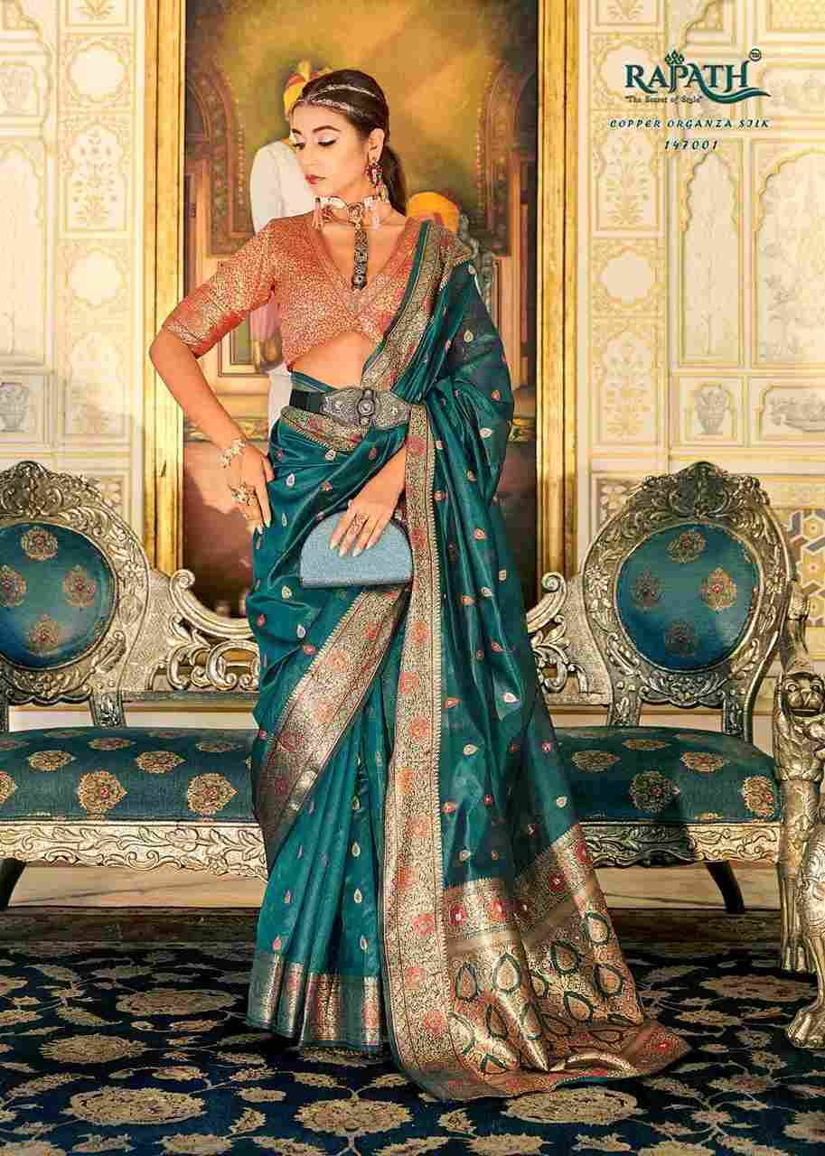 Radiance Silk By Rajpath 147001 To 147007 Series Indian Traditional Wear Collection Beautiful Stylish Fancy Colorful Party Wear & Occasional Wear Organza Silk Sarees At Wholesale Price