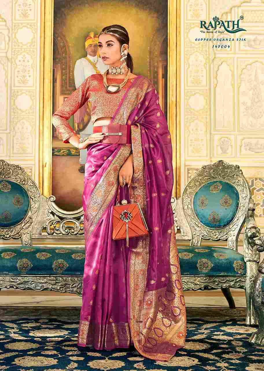 Radiance Silk By Rajpath 147001 To 147007 Series Indian Traditional Wear Collection Beautiful Stylish Fancy Colorful Party Wear & Occasional Wear Organza Silk Sarees At Wholesale Price