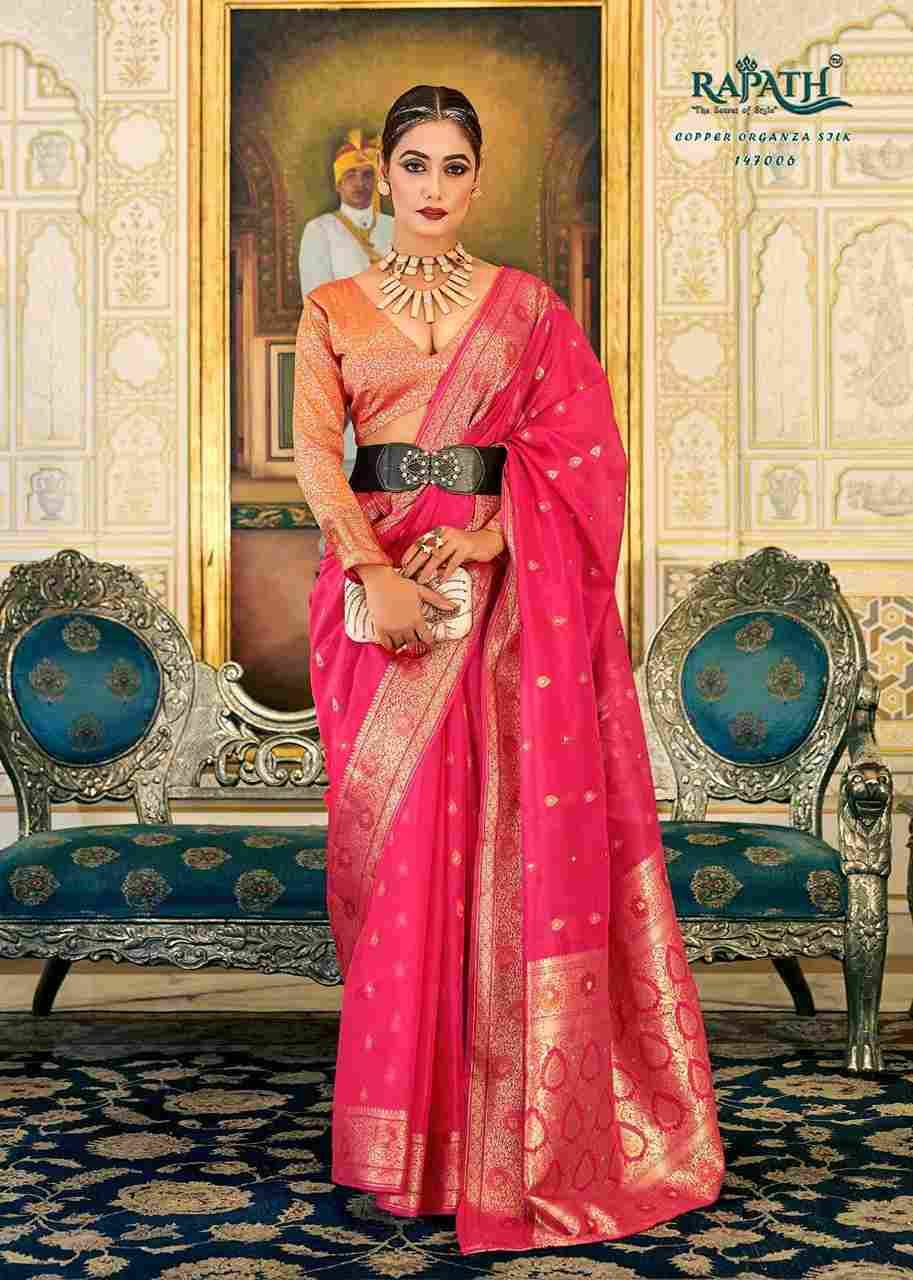 Radiance Silk By Rajpath 147001 To 147007 Series Indian Traditional Wear Collection Beautiful Stylish Fancy Colorful Party Wear & Occasional Wear Organza Silk Sarees At Wholesale Price