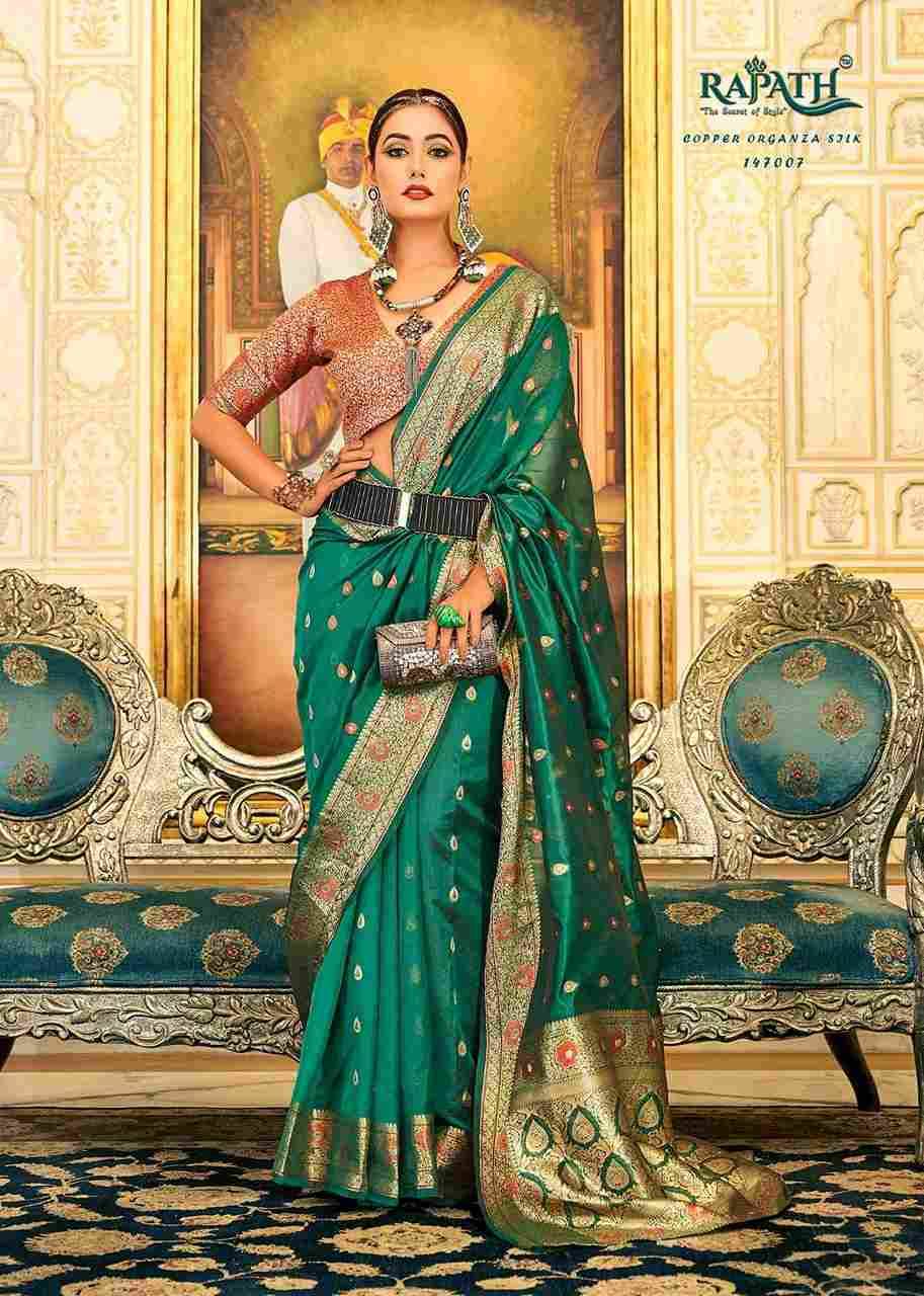 Radiance Silk By Rajpath 147001 To 147007 Series Indian Traditional Wear Collection Beautiful Stylish Fancy Colorful Party Wear & Occasional Wear Organza Silk Sarees At Wholesale Price