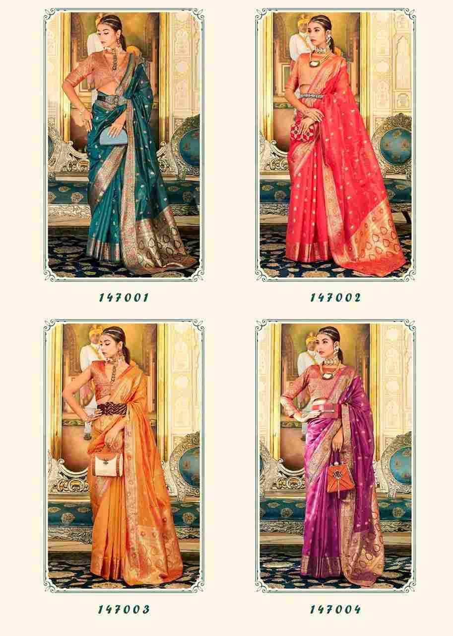Radiance Silk By Rajpath 147001 To 147007 Series Indian Traditional Wear Collection Beautiful Stylish Fancy Colorful Party Wear & Occasional Wear Organza Silk Sarees At Wholesale Price