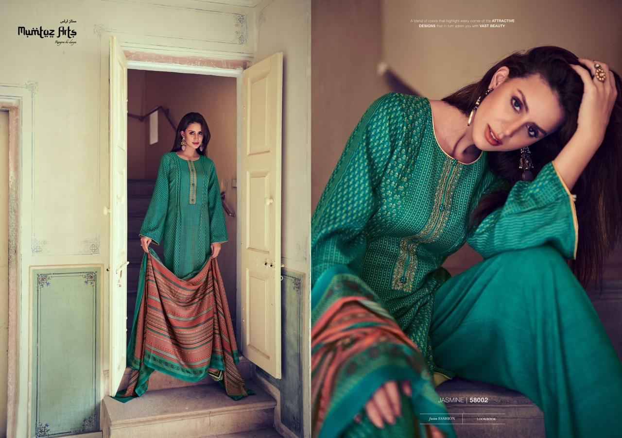 Jasmine Vol-3 By Mumtaz Arts 58001 To 58006 Series Beautiful Festive Suits Stylish Fancy Colorful Party Wear & Occasional Wear Pure Pashmina Print With Embroidery Dresses At Wholesale Price