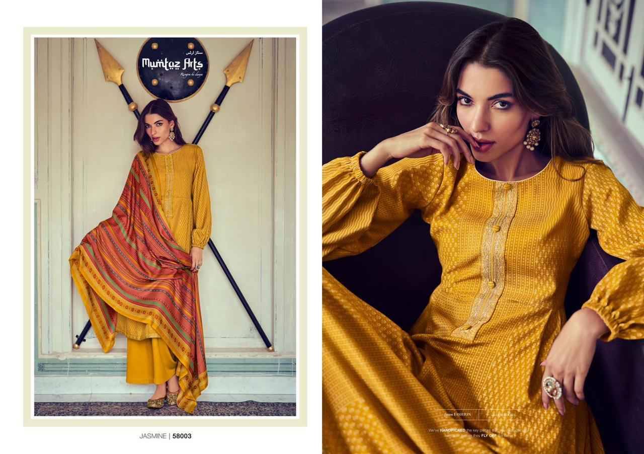 Jasmine Vol-3 By Mumtaz Arts 58001 To 58006 Series Beautiful Festive Suits Stylish Fancy Colorful Party Wear & Occasional Wear Pure Pashmina Print With Embroidery Dresses At Wholesale Price