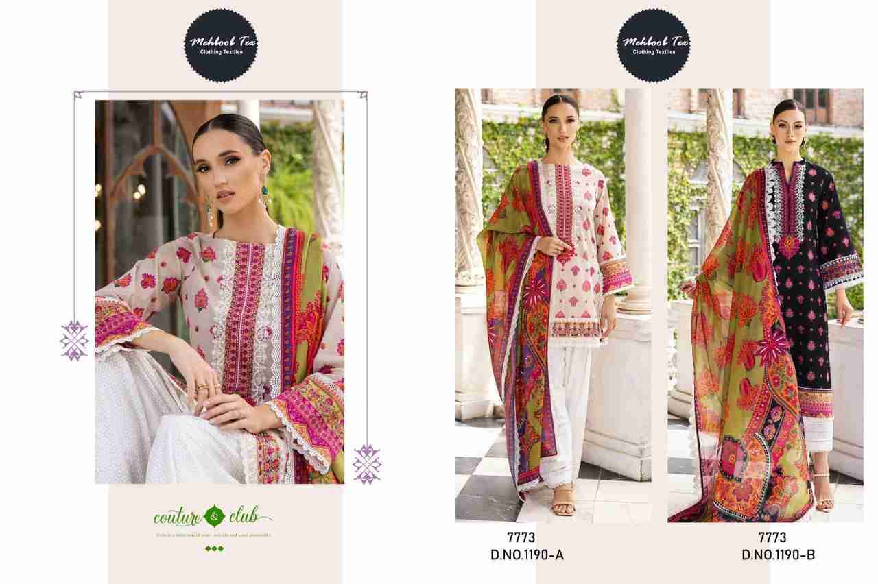 Mehboob Hit Design 1190 Colours By Mehboob Tex 1190-A To 1190-B Series Beautiful Winter Collection Pakistani Suits Stylish Fancy Colorful Casual Wear & Ethnic Wear Pure Cotton Print With Embroidery Dresses At Wholesale Price