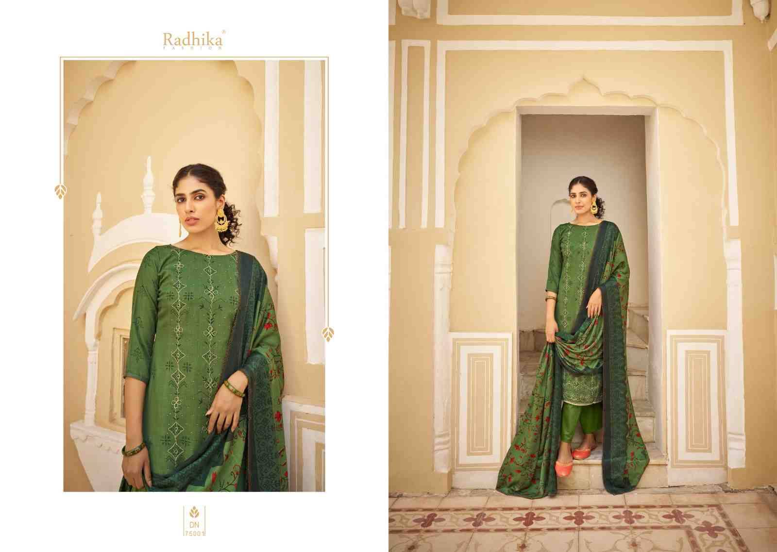 Jasmine By Radhika Fashion 75001 To 75006 Series Beautiful Festive Suits Colorful Stylish Fancy Casual Wear & Ethnic Wear Pure Pashmina Print Dresses At Wholesale Price
