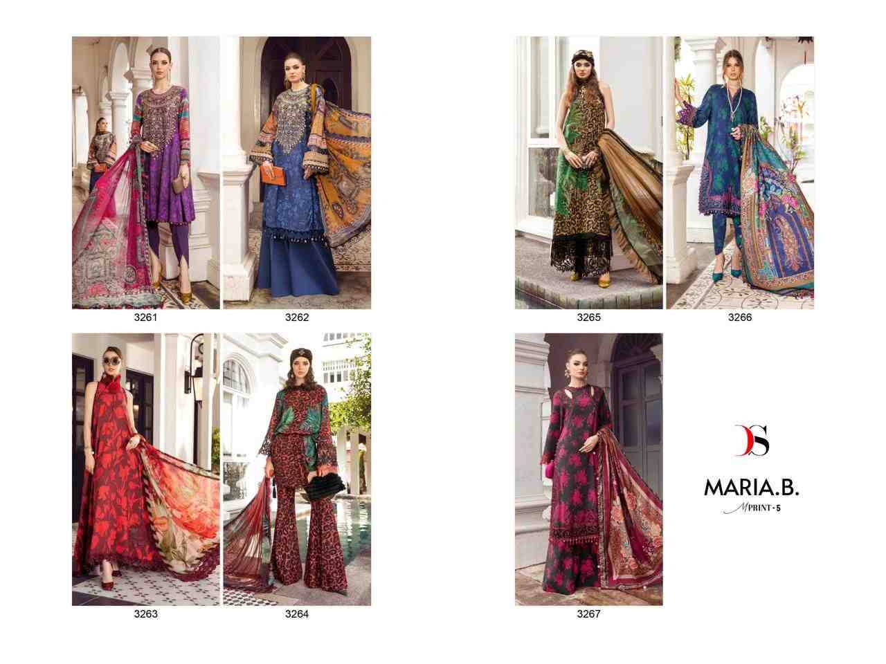 Maria.B. Mprints Vol-5 By Deepsy Suits 3261 To 3267 Series Beautiful Pakistani Suits Stylish Fancy Colorful Party Wear & Occasional Wear Pure Cotton With Embroidery Dresses At Wholesale Price