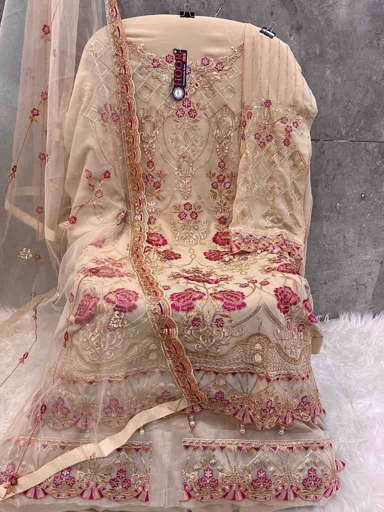 Hoor Tex Hit Design H-106 Colours By Hoor Tex H-106-B To H-106-D Series Beautiful Pakistani Suits Stylish Colorful Fancy Casual Wear & Ethnic Wear Faux Georgette Embroidered Dresses At Wholesale Price