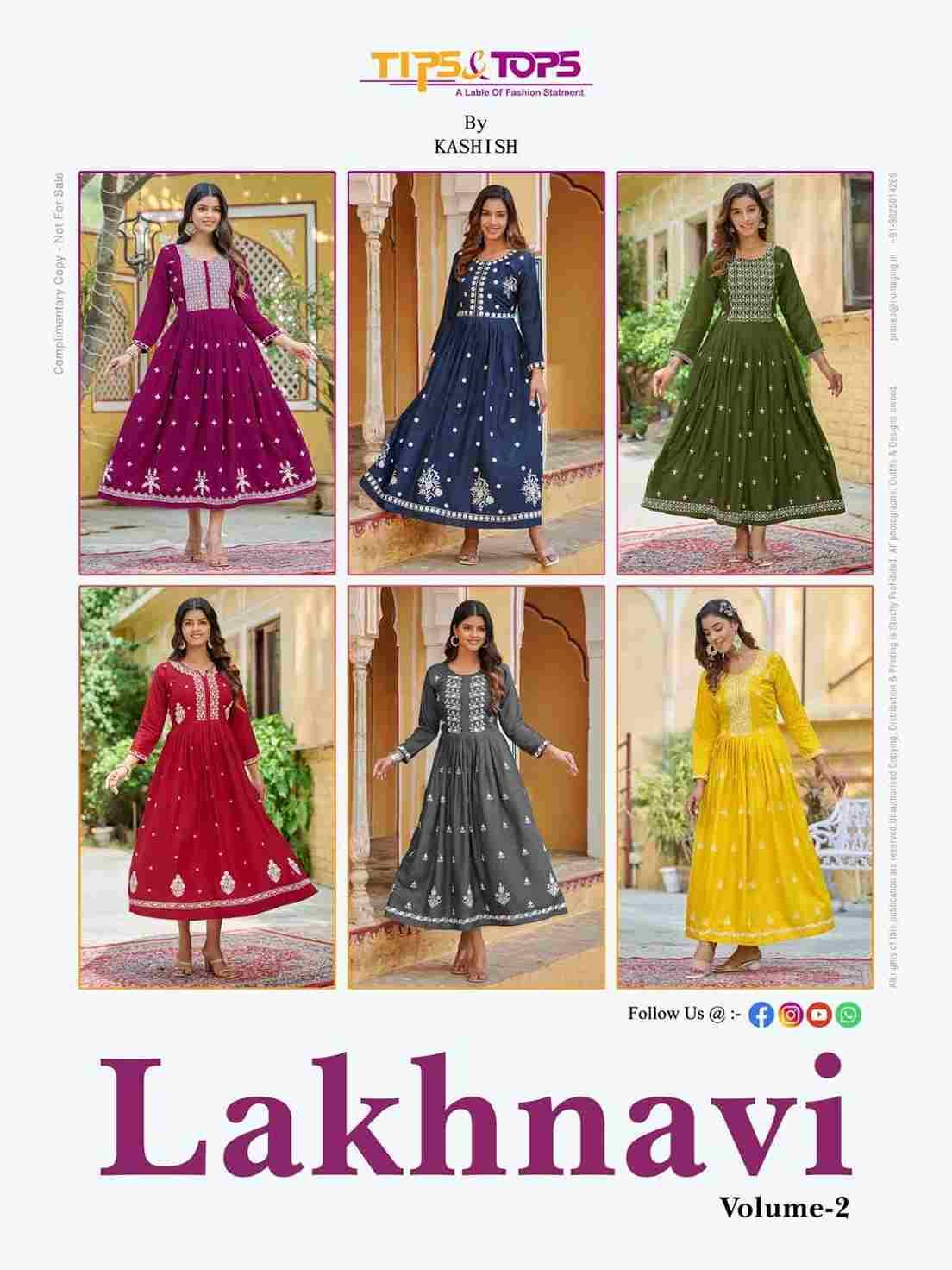 Lakhnavi Vol-2 By Tips And Tops 201 To 206 Series Beautiful Stylish Fancy Colorful Casual Wear & Ethnic Wear Rayon Slub Gowns At Wholesale Price