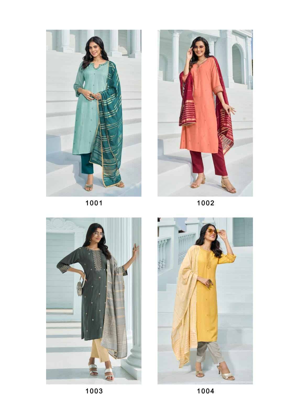Ekaya By Wanna 1001 To 1007 Series Beautiful Stylish Festive Suits Fancy Colorful Casual Wear & Ethnic Wear & Ready To Wear Pure Viscose Embroidered Dresses At Wholesale Price