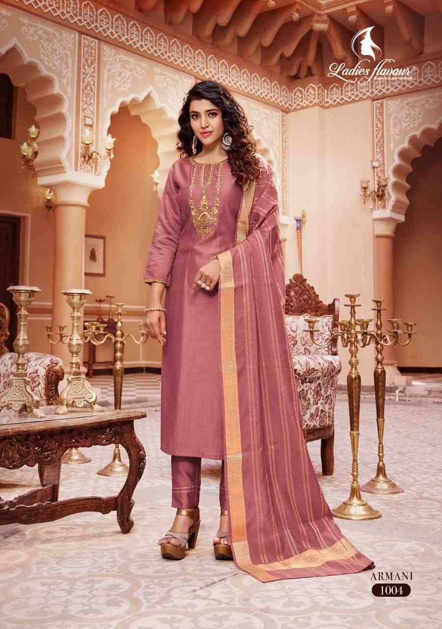 Armani By Ladies Flavour 1001 To 1006 Series Festive Suits Beautiful Fancy Colorful Stylish Party Wear & Occasional Wear Pure Viscose Dresses At Wholesale Price