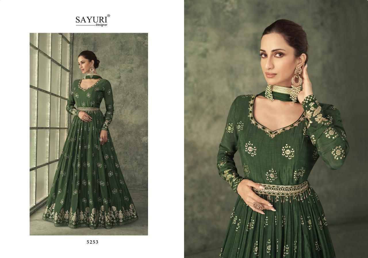 Sayuri Hit Design 5253 By Sayuri Beautiful Stylish Fancy Colorful Casual Wear & Ethnic Wear Viscose Silk Gowns With Dupatta At Wholesale Price