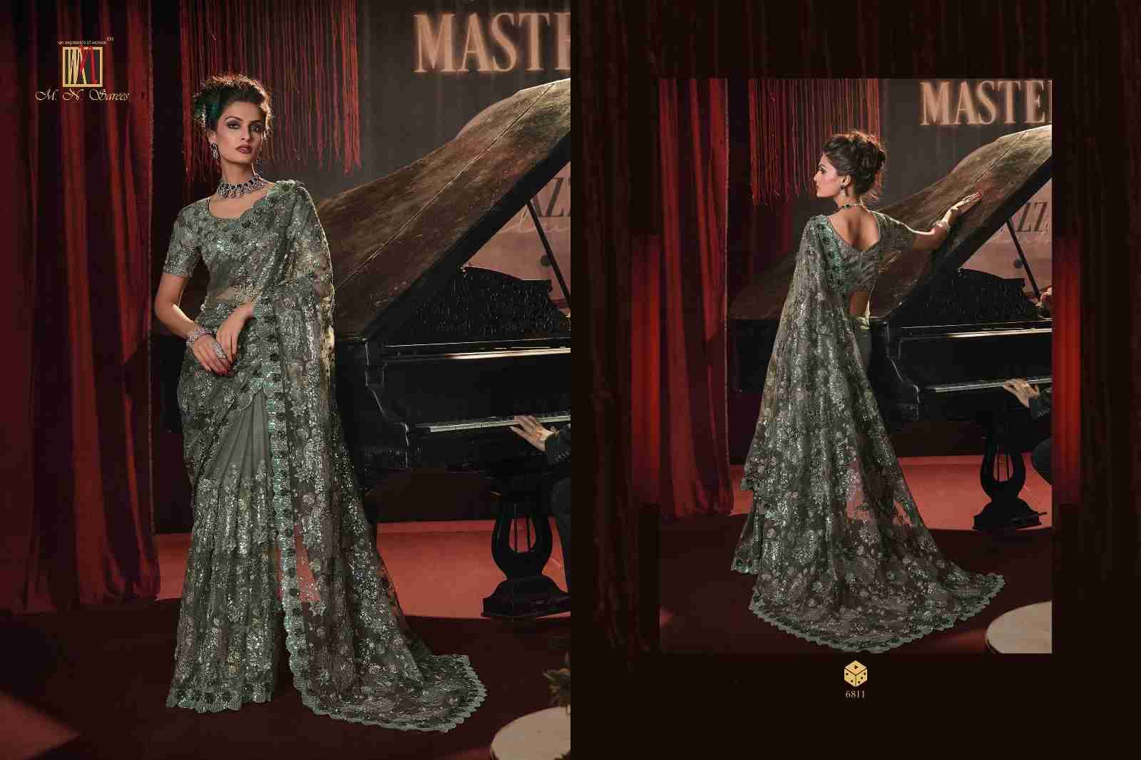 Swarovski Vol-7 By M.N. Sarees 6801 To 6812 Series Indian Traditional Wear Collection Beautiful Stylish Fancy Colorful Party Wear & Occasional Wear Organza/Net Sarees At Wholesale Price