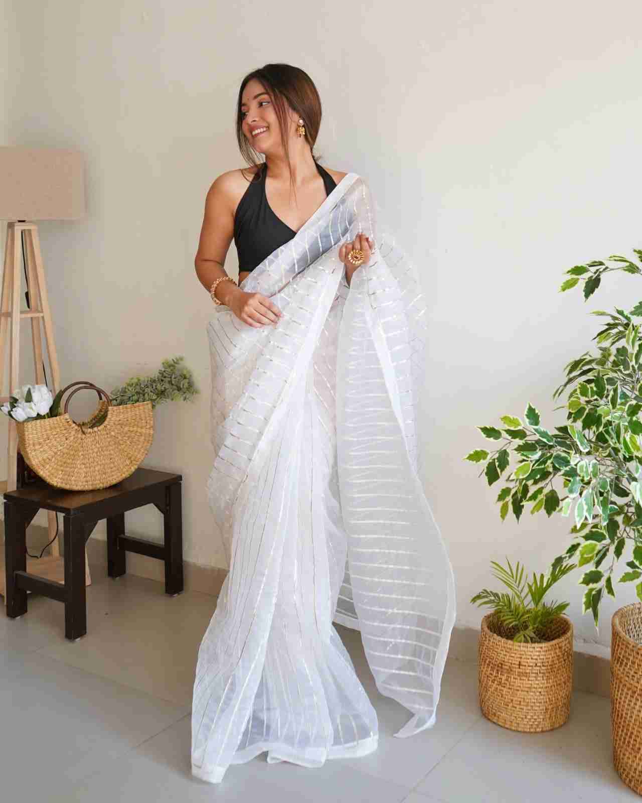 Devika By Fashid Wholesale 101 To 105 Indian Traditional Wear Collection Beautiful Stylish Fancy Colorful Party Wear & Occasional Wear Organza Sarees At Wholesale Price