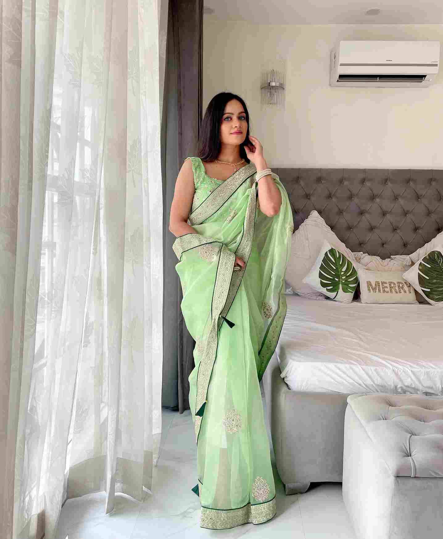 Aarjoo By Fashid Wholesale 01 To 05 Series Indian Traditional Wear Collection Beautiful Stylish Fancy Colorful Party Wear & Occasional Wear Pure Organza Silk Sarees At Wholesale Price