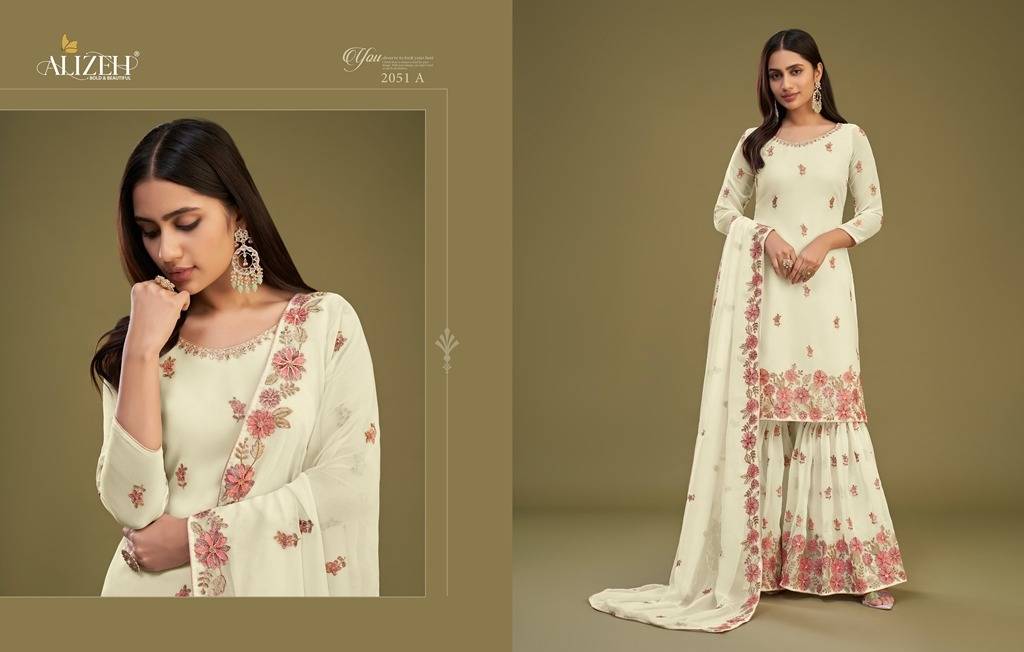 Zaida Vol-11 By Alizeh 2051-A To 2051-D Series Beautiful Suits Colorful Stylish Fancy Casual Wear & Ethnic Wear Georgette Dresses At Wholesale Price