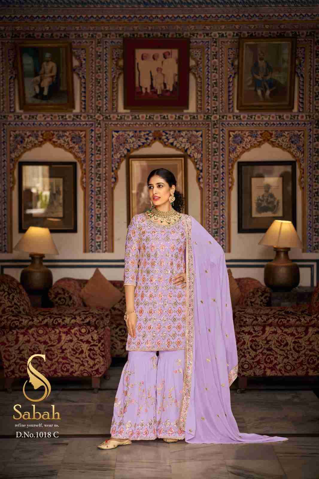 Kalaki By Sabah 1018-A To 1018-E Series Beautiful Sharara Suits Colorful Stylish Fancy Casual Wear & Ethnic Wear Faux Georgette Dresses At Wholesale Price