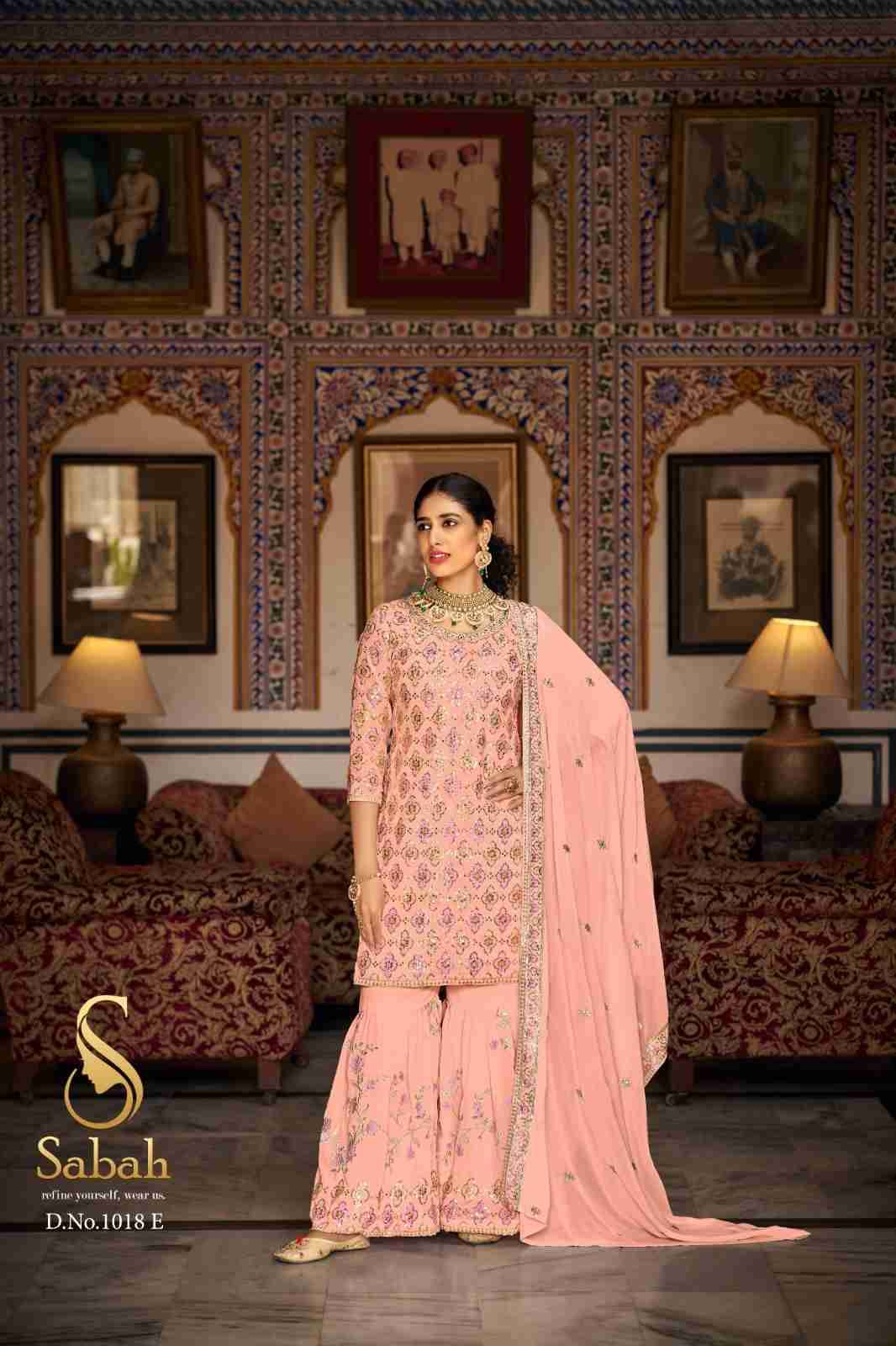 Kalaki By Sabah 1018-A To 1018-E Series Beautiful Sharara Suits Colorful Stylish Fancy Casual Wear & Ethnic Wear Faux Georgette Dresses At Wholesale Price