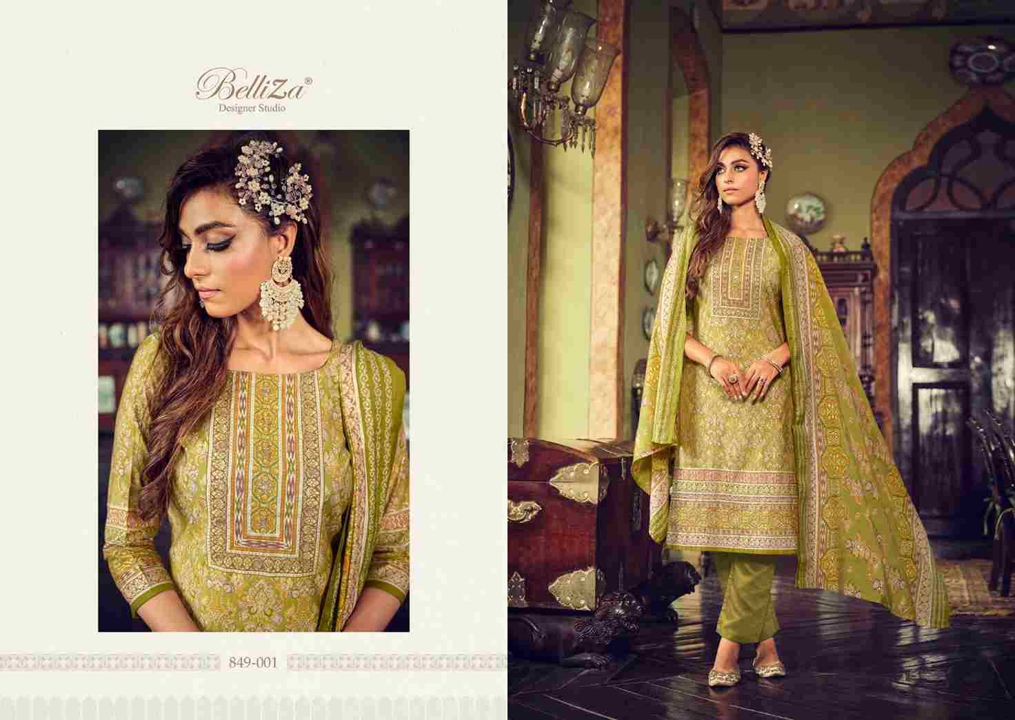 Sajda By Belliza 849-001 To 849-008 Series Festive Suits Collection Beautiful Stylish Fancy Colorful Party Wear & Occasional Wear Pure Viscose Muslin Print With Work Dresses At Wholesale Price