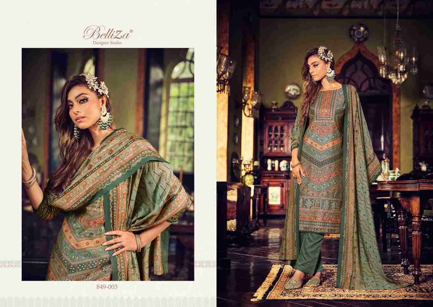 Sajda By Belliza 849-001 To 849-008 Series Festive Suits Collection Beautiful Stylish Fancy Colorful Party Wear & Occasional Wear Pure Viscose Muslin Print With Work Dresses At Wholesale Price