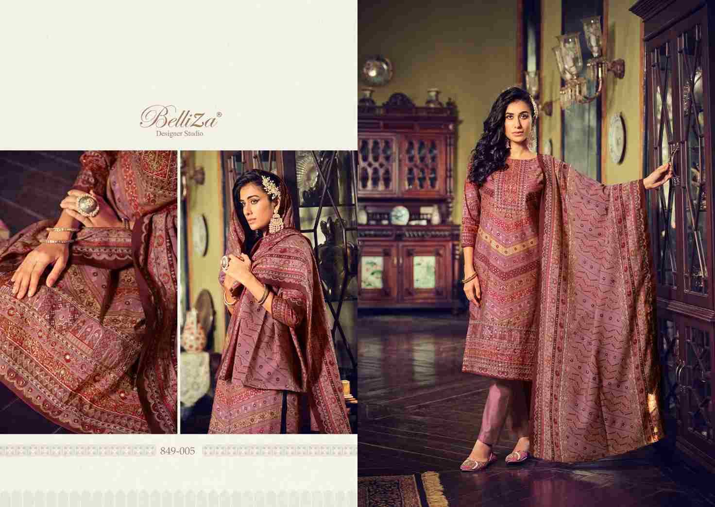 Sajda By Belliza 849-001 To 849-008 Series Festive Suits Collection Beautiful Stylish Fancy Colorful Party Wear & Occasional Wear Pure Viscose Muslin Print With Work Dresses At Wholesale Price