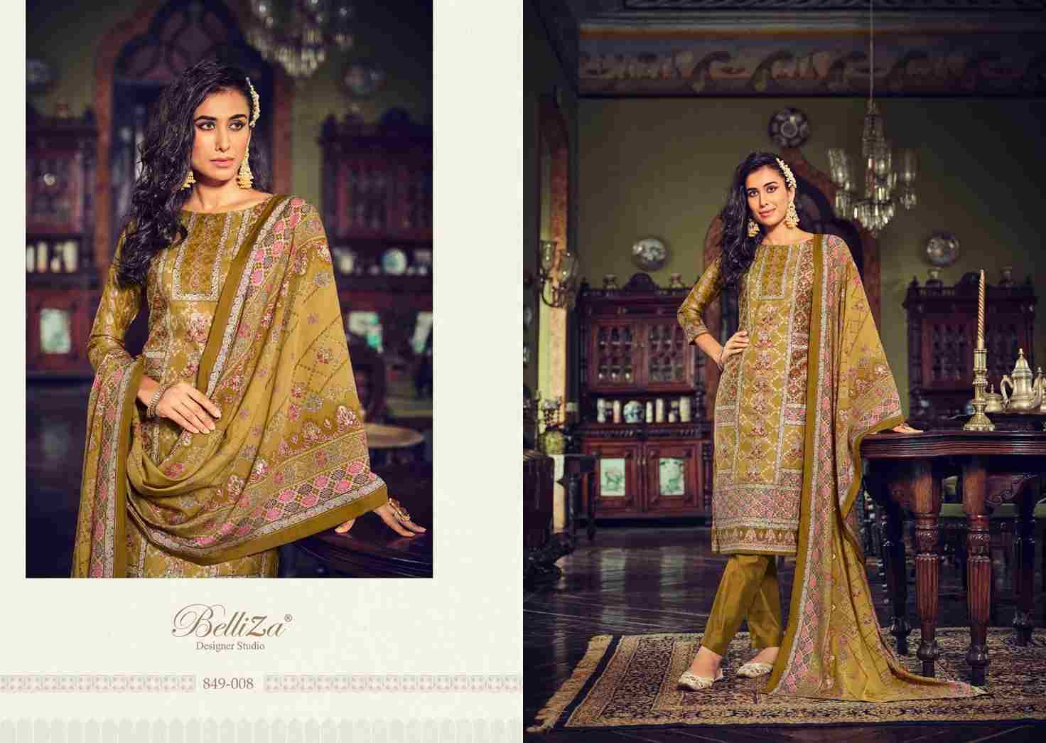 Sajda By Belliza 849-001 To 849-008 Series Festive Suits Collection Beautiful Stylish Fancy Colorful Party Wear & Occasional Wear Pure Viscose Muslin Print With Work Dresses At Wholesale Price