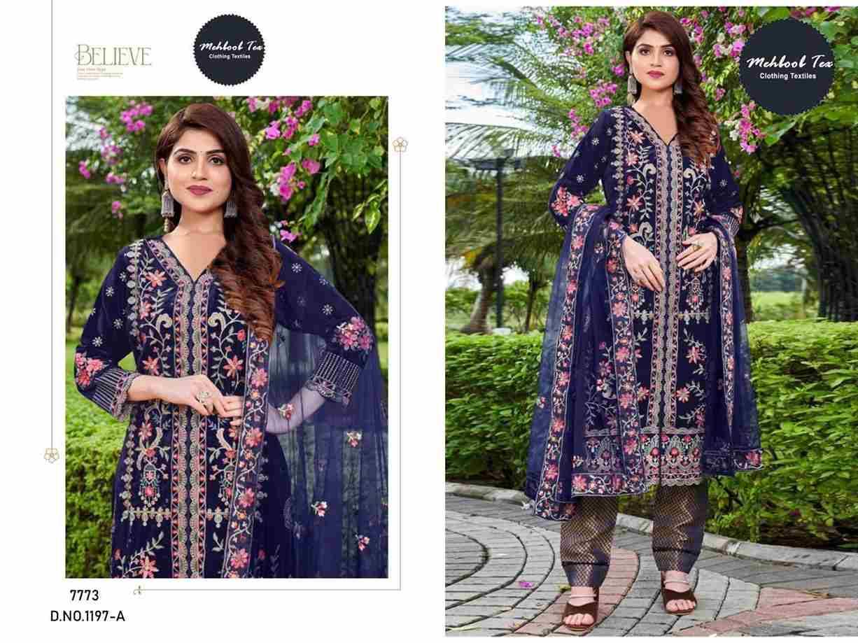 Mehboob Hit Design 1197 Colours By Mehboob Tex 1197-A To 1197-D Series Beautiful Winter Collection Pakistani Suits Stylish Fancy Colorful Casual Wear & Ethnic Wear Heavy Velvet Embroidery Dresses At Wholesale Price