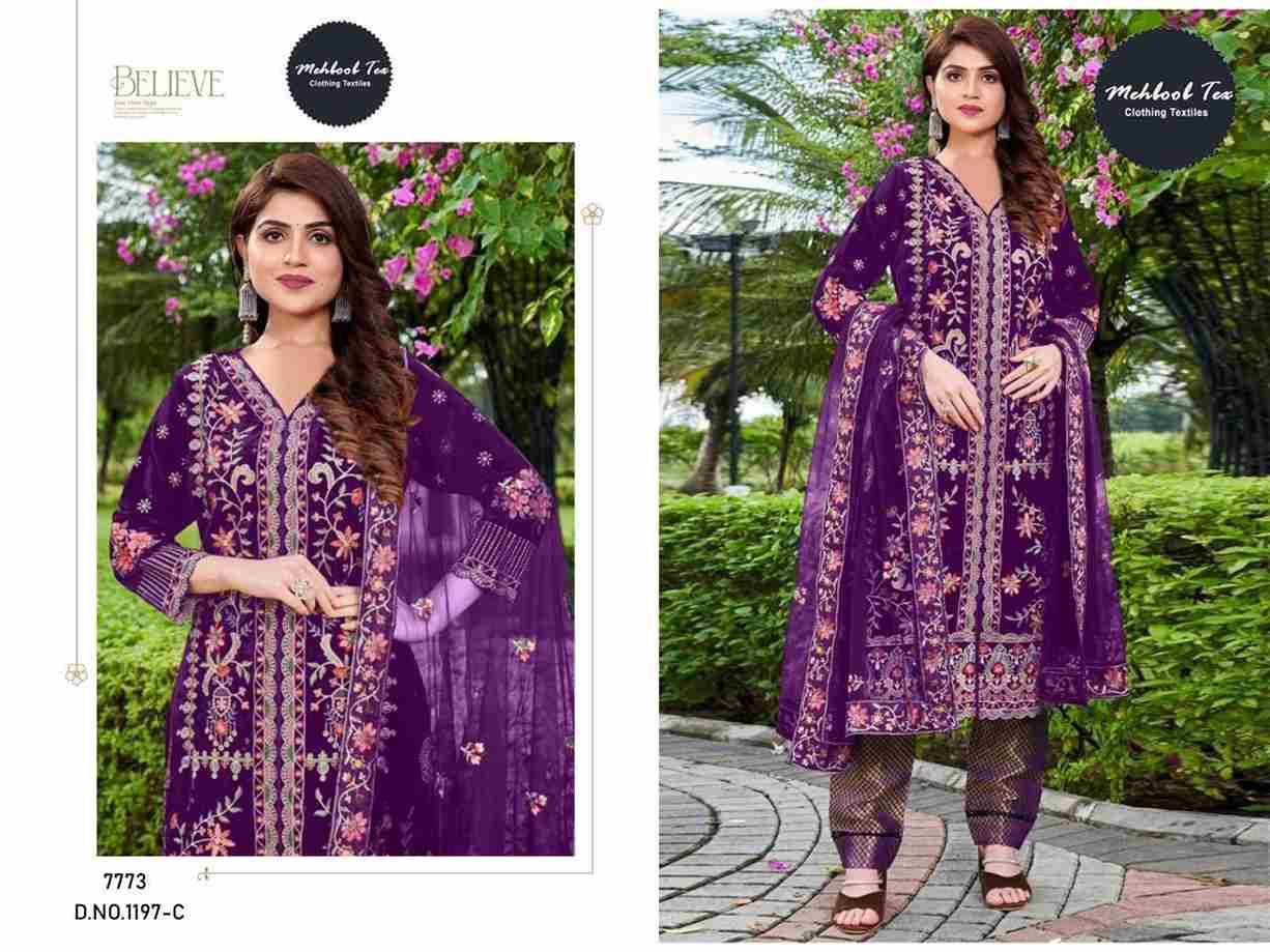 Mehboob Hit Design 1197 Colours By Mehboob Tex 1197-A To 1197-D Series Beautiful Winter Collection Pakistani Suits Stylish Fancy Colorful Casual Wear & Ethnic Wear Heavy Velvet Embroidery Dresses At Wholesale Price