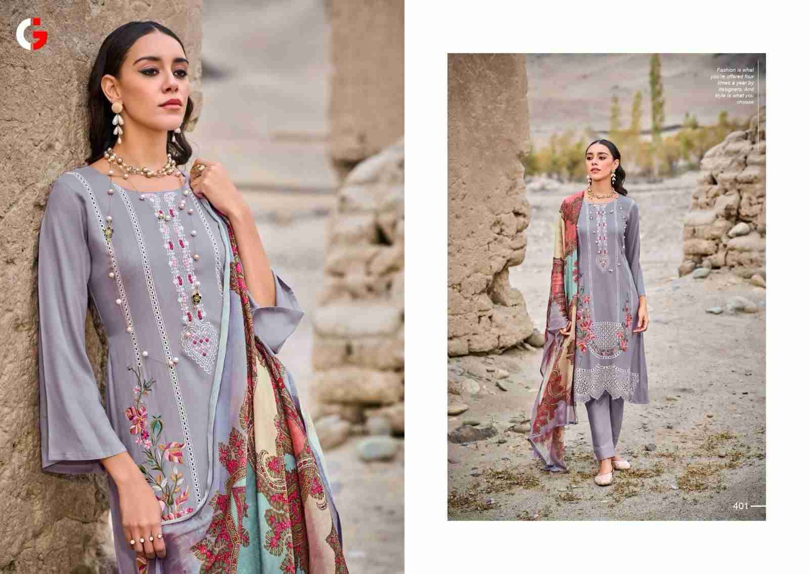 Mehtaab By Gull Jee 401 To 406 Series Beautiful Pakistani Suits Colorful Stylish Fancy Casual Wear & Ethnic Wear Viscose Pashmina Embroidered Dresses At Wholesale Price