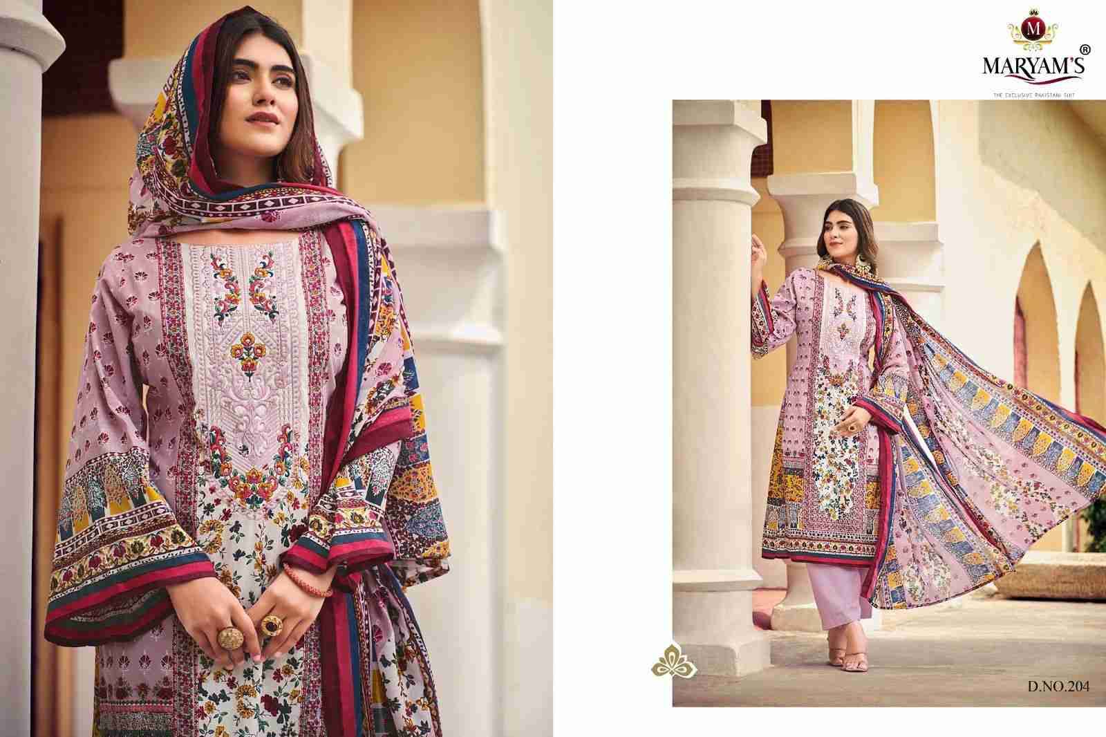 Naira Hit List By Maryams 201 To 206 Series Beautiful Pakistani Suits Stylish Fancy Colorful Party Wear & Occasional Wear Pure Cotton Print With Embroidery Dresses At Wholesale Price