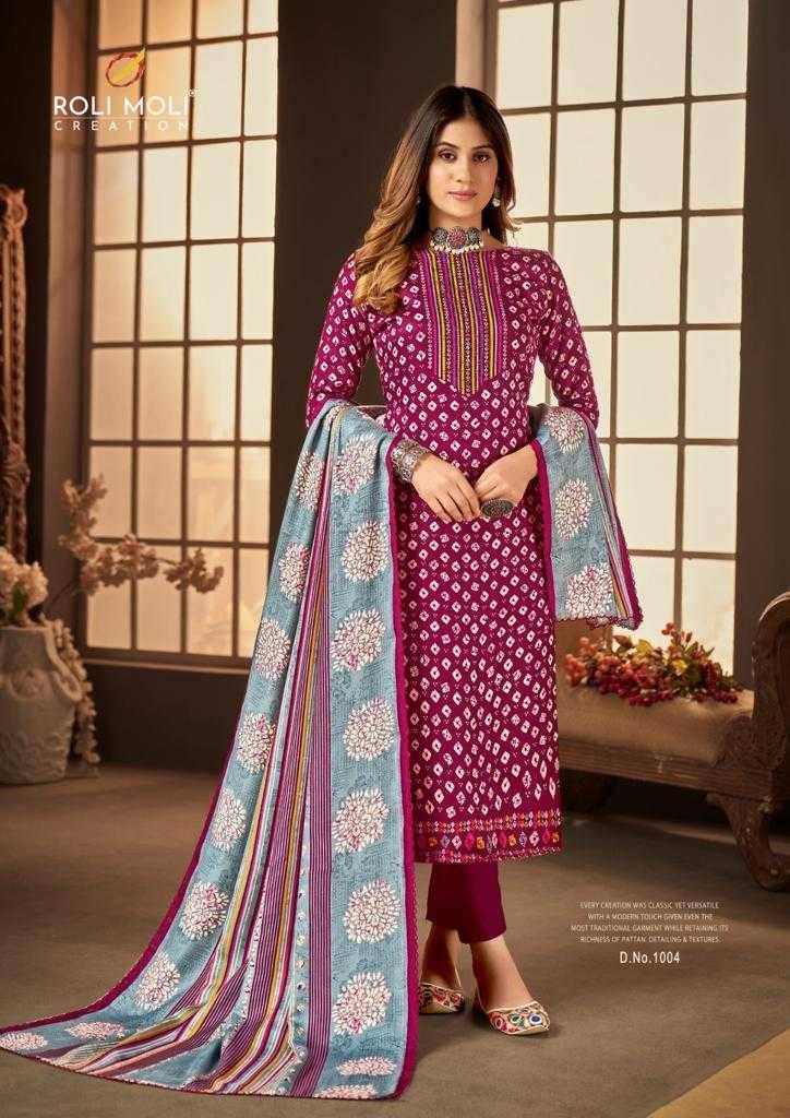 Mehraam By Roli Moli 1001 To 1008 Series Beautiful Suits Colorful Stylish Fancy Casual Wear & Ethnic Wear Pure Pashmina Print Dresses At Wholesale Price