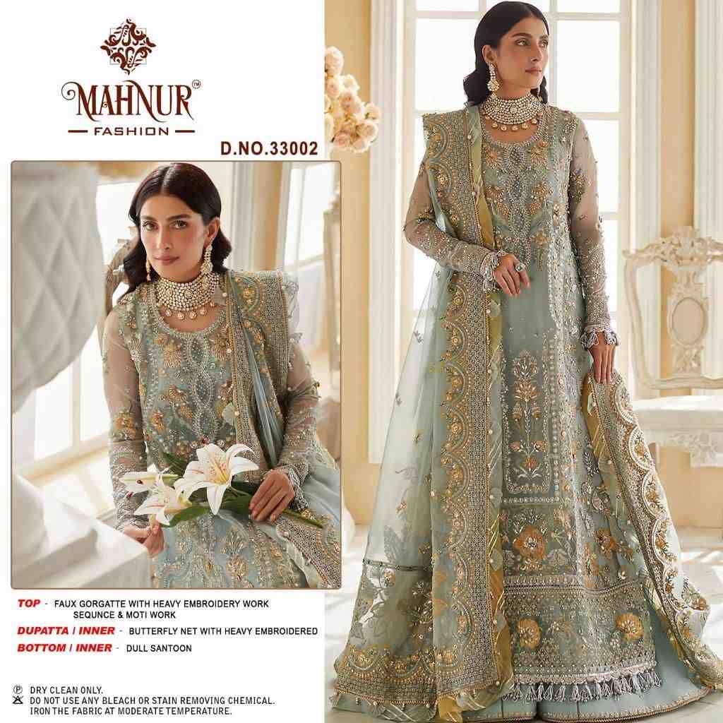 Mahnur Hit Design 33002 By Mahnur Fashion Beautiful Stylish Pakistani Suits Fancy Colorful Casual Wear & Ethnic Wear & Ready To Wear Faux Georgette Embroidery Dresses At Wholesale Price
