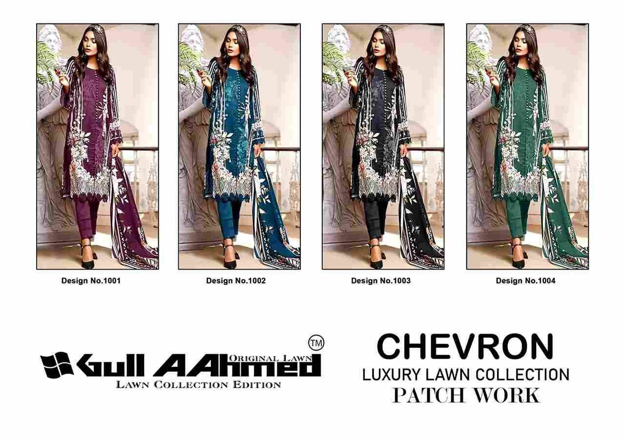 Chevron By Gull Aahmed 1001 To 1004 Series Beautiful Festive Suits Stylish Fancy Colorful Casual Wear & Ethnic Wear Pure Cotton Print Embroidered Dresses At Wholesale Price