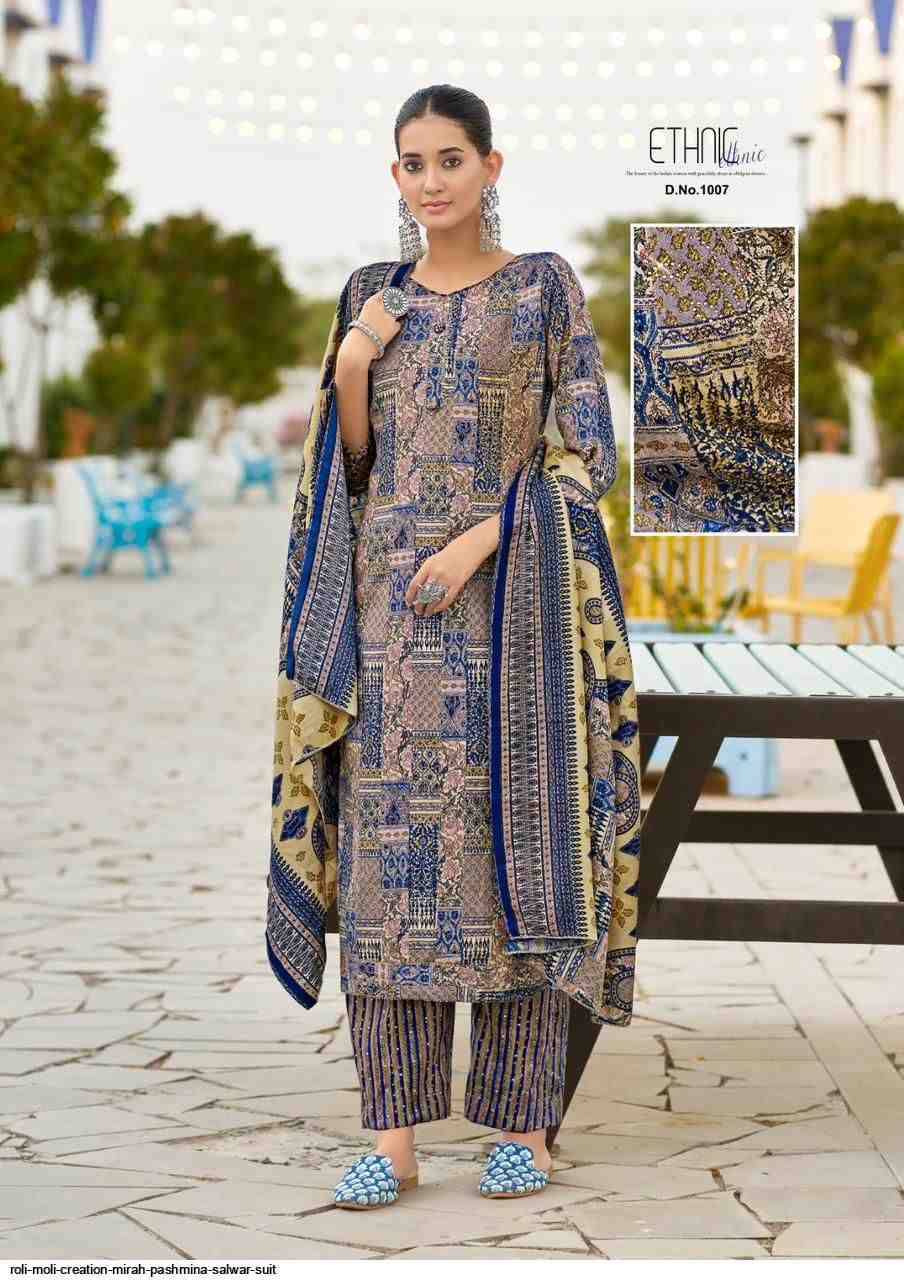 Mirah By Roli Moli 1001 To 1008 Series Beautiful Suits Colorful Stylish Fancy Casual Wear & Ethnic Wear Pure Pashmina Print Dresses At Wholesale Price