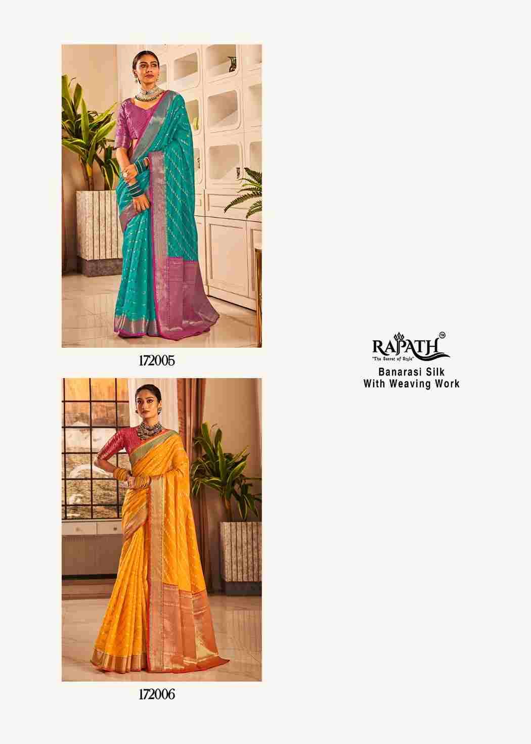 Vaijanti By Rajpath 172001 To 172006 Series Indian Traditional Wear Collection Beautiful Stylish Fancy Colorful Party Wear & Occasional Wear Banarasi Silk Sarees At Wholesale Price