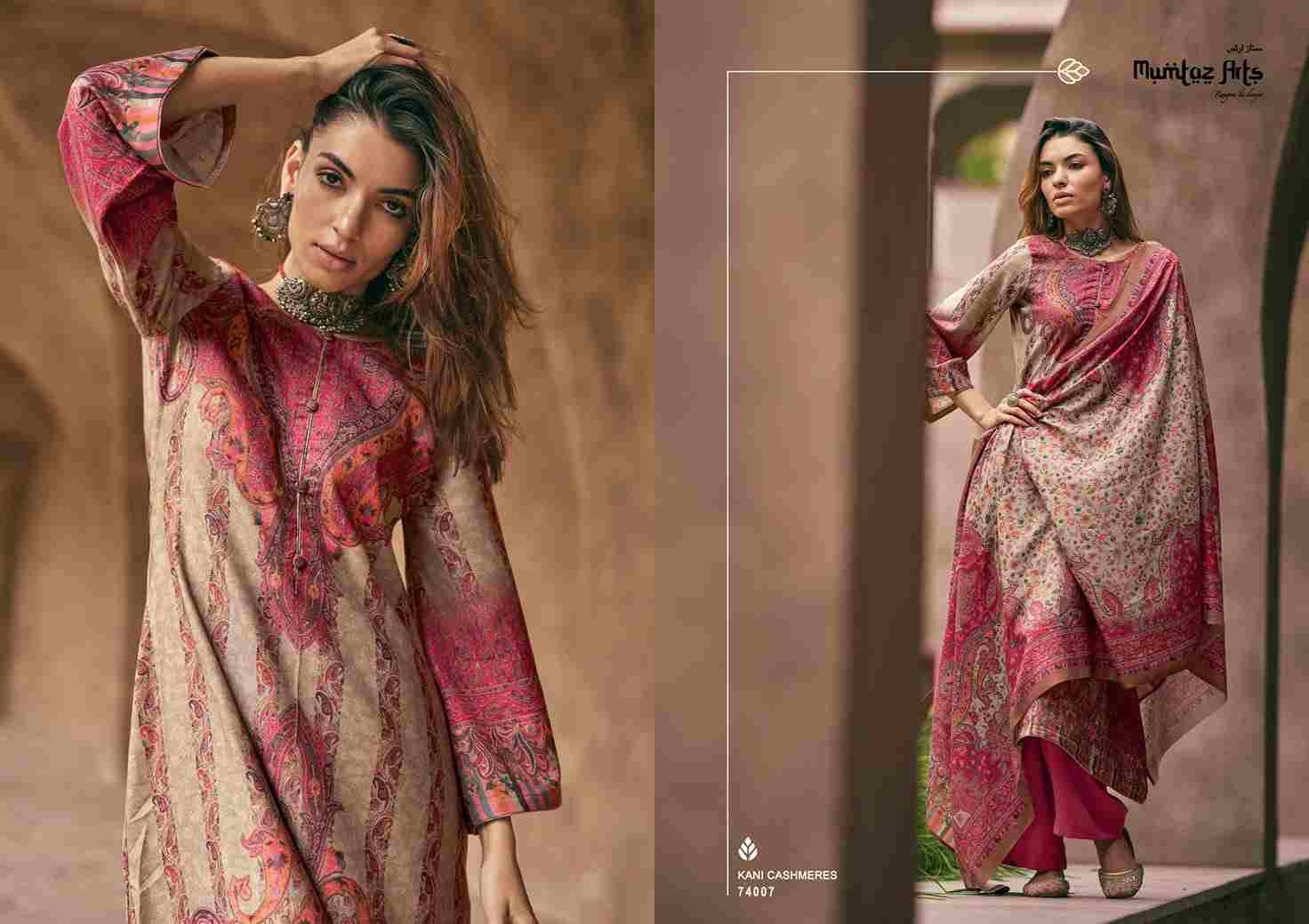 Kani Cashmeres By Mumtaz Arts 74001 To 74007 Series Beautiful Pakistani Suits Colorful Stylish Fancy Casual Wear & Ethnic Wear Pure Pashmina Digital Print Dresses At Wholesale Price