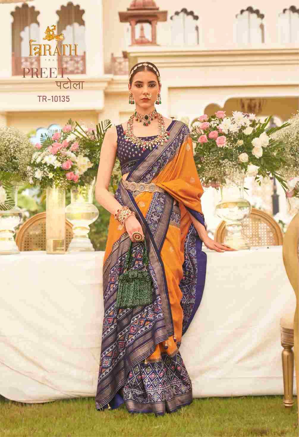Preet Patola By Trirath 10133 To 10141 Series Indian Traditional Wear Collection Beautiful Stylish Fancy Colorful Party Wear & Occasional Wear Silk Sarees At Wholesale Price