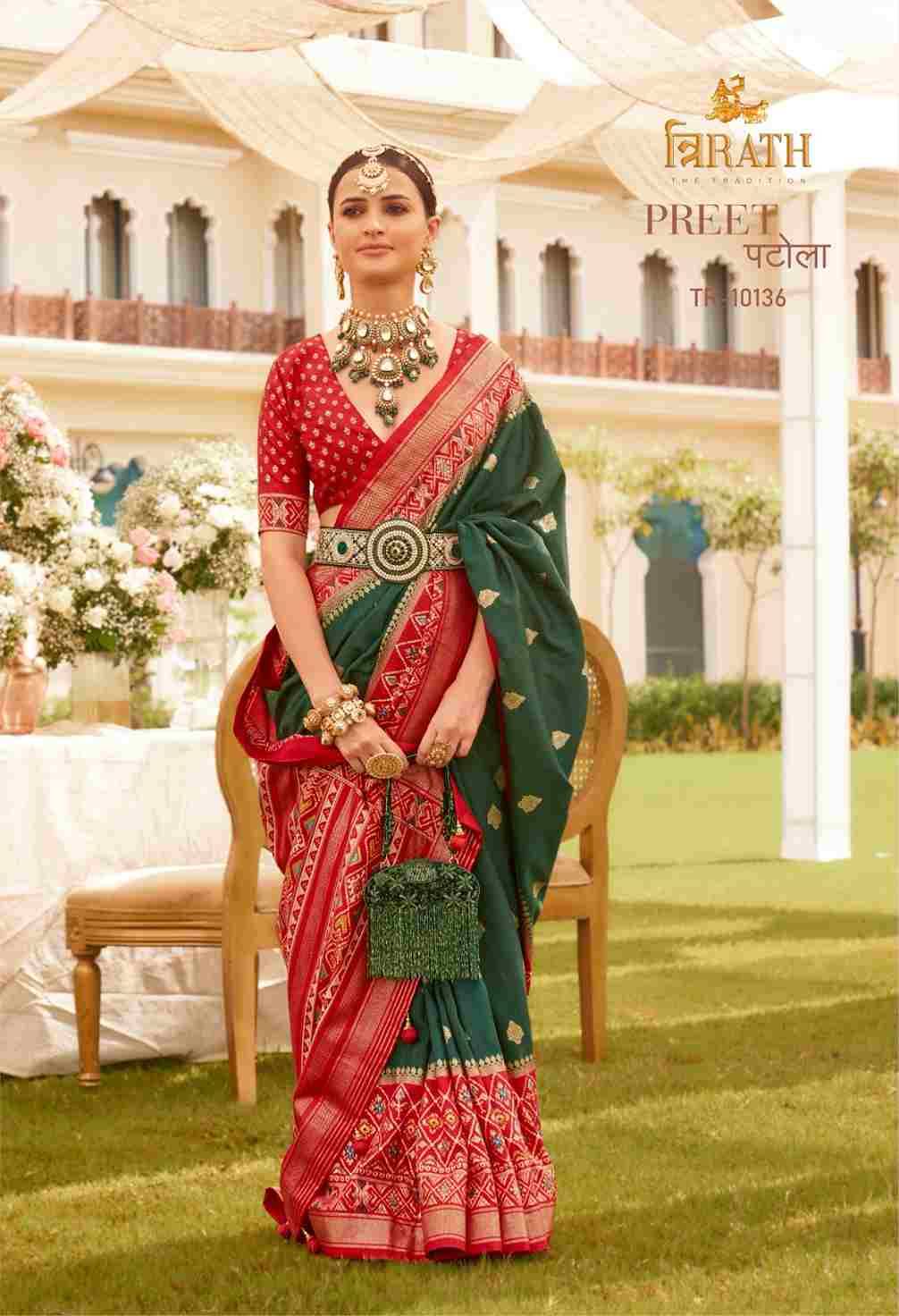 Preet Patola By Trirath 10133 To 10141 Series Indian Traditional Wear Collection Beautiful Stylish Fancy Colorful Party Wear & Occasional Wear Silk Sarees At Wholesale Price