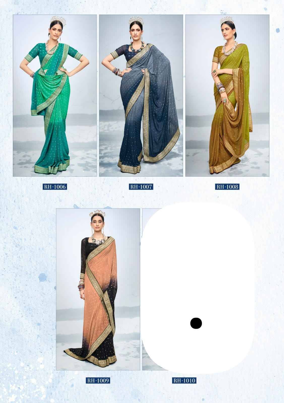 Rihana Vol-2 By Stavan 1006 To 1009 Series Indian Traditional Wear Collection Beautiful Stylish Fancy Colorful Party Wear & Occasional Wear Georgette Print Sarees At Wholesale Price