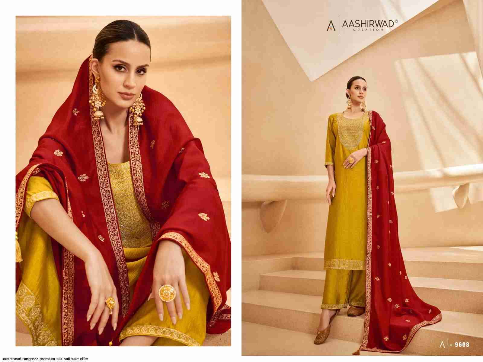 Rangrezz By Aashirwad Creation 9607 To 9612 Series Beautiful Festive Suits Colorful Stylish Fancy Casual Wear & Ethnic Wear Premium Silk Dresses At Wholesale Price