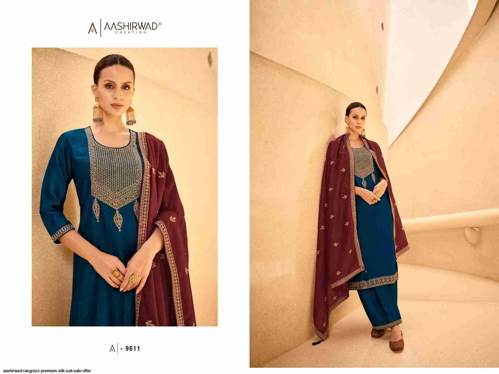 Rangrezz By Aashirwad Creation 9607 To 9612 Series Beautiful Festive Suits Colorful Stylish Fancy Casual Wear & Ethnic Wear Premium Silk Dresses At Wholesale Price