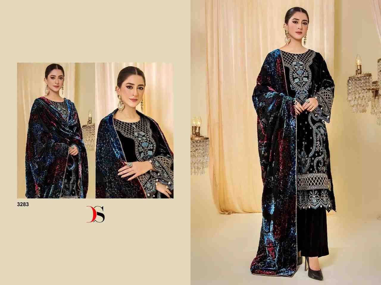 Sana Safinaz Velvet Collection By Deepsy Suits 3281 To 3286 Series Beautiful Pakistani Suits Stylish Fancy Colorful Party Wear & Occasional Wear Velvet With Embroidery Dresses At Wholesale Price