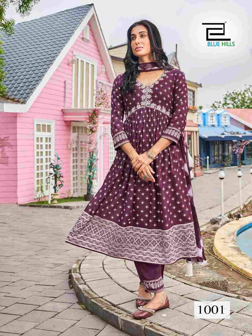 Bollywood Tika Vol-3 By Blue Hills 1001 To 1008 Series Beautiful Stylish Suits Fancy Colorful Casual Wear & Ethnic Wear & Ready To Wear Rayon Foil Print Dresses At Wholesale Price